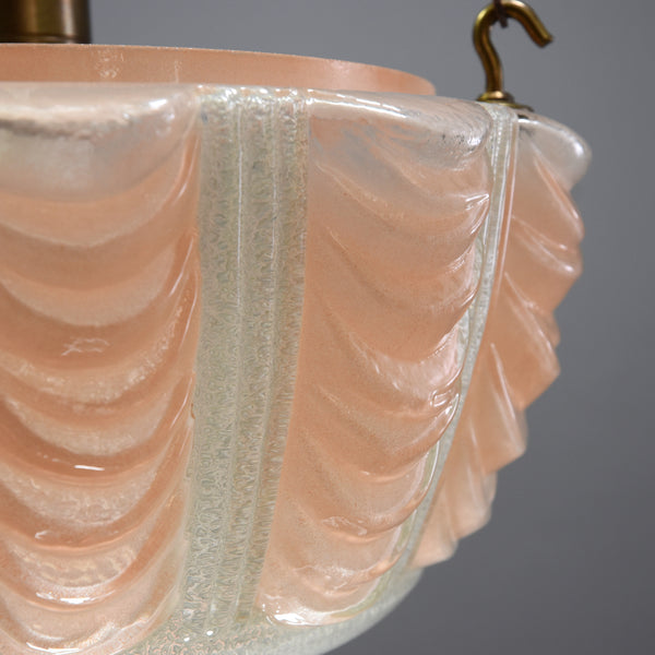 1940s-1950s flycatcher frosted glass ceiling light 