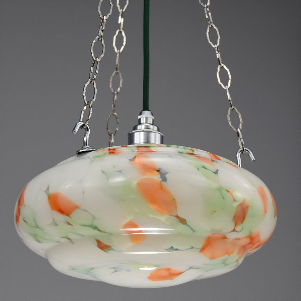 1930s-1950s flycatcher with orange and green marbling